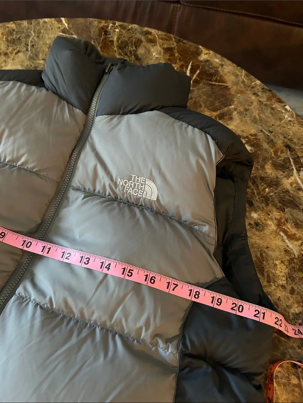The North Face Two-Tone Gray Quilted Puffer Vest